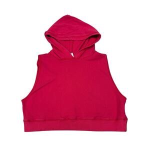 Vintage Athletic Works Womens Size S Pink Cropped Sleeveless Hoodie